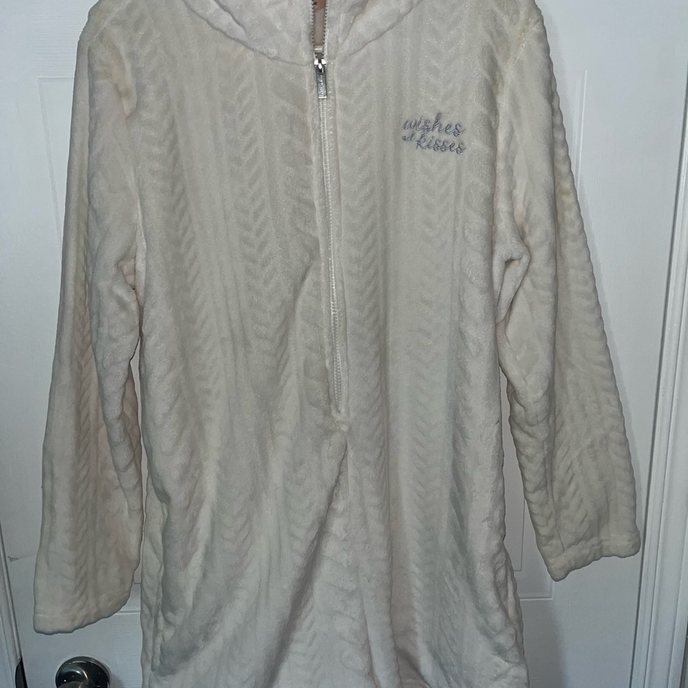 Soft Cream Hooded Fleece Jacket